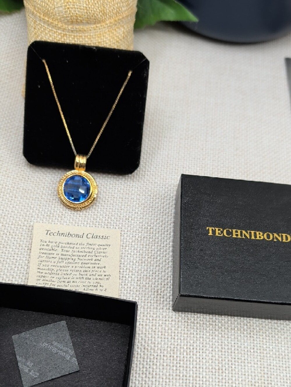Technibond 18kt Gold Bonded 925 Sterling Tanzanite Etruscan Pendant 18" - Picture 8 of 17